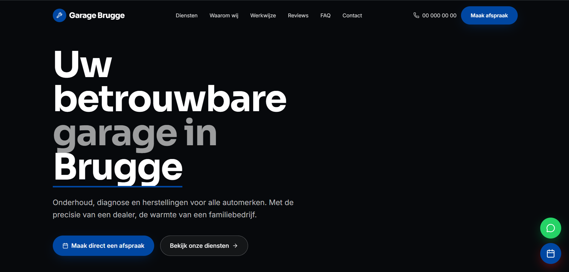 Garage Brugge website preview